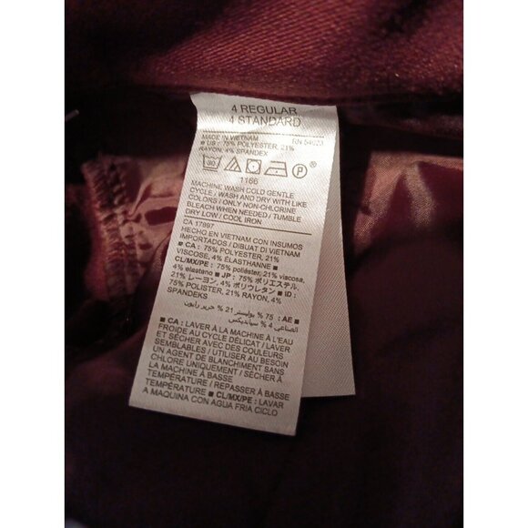 Old Navy Women's 4 Claret Red Straight Leg Mid-Rise Career Pants Stretch NWT - Picture 6 of 6